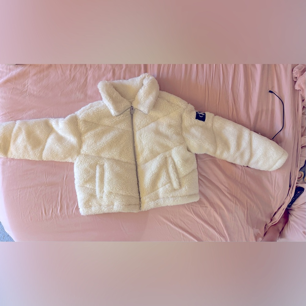 Calvin Klein puffy fuzzy jacket